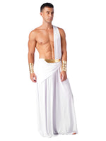 Mens Ancient Greek God Toga Gladiator Costumes Roman Emperor One Shoulder Sleeveless Robe Halloween Medieval Warrior Outfits
