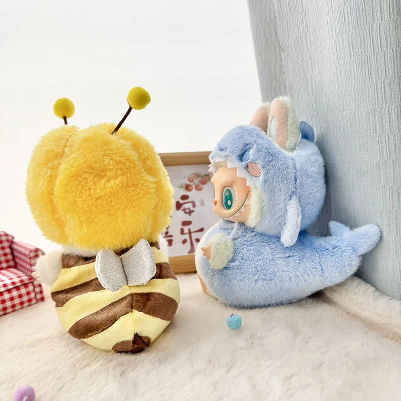 Doll Clothes For 15-17cm Labubu Pendant Sitting Baby Bee Dinosaur Shark Labubu Dolls Accessories Cute Decoration Little Clothes