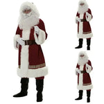 Deluxe Santa Costume Cosplay Fancy Dress Man Suit Adult