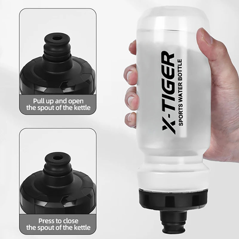 X-TIGER MTB Road Cycling Water Bottle 650ML Leak-proof Bicycle Squeeze Water Bottle for Long-distance Cycling Outdoor Sports Por