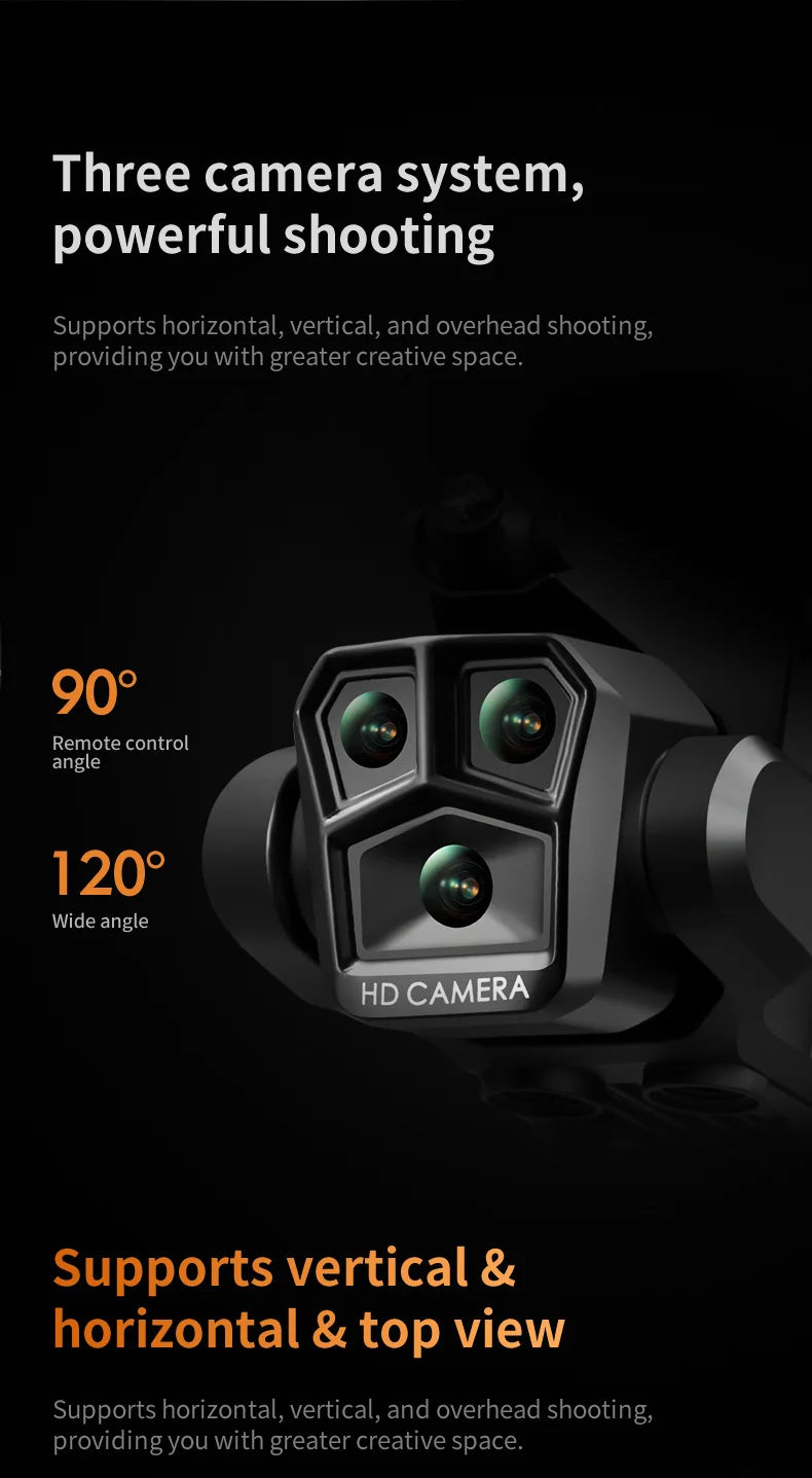 K10 Max RC Drone HD 4K Plane 3 Camera Helicopter Obstacle Avoidance Wifi FPV Quadcopter Optical Flow Aircraft Helicopter Kid Toy