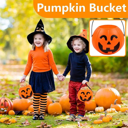 Halloween Pumpkin Bucket  Portable Candy Basket Halloween Ghost Festival Bar Home Decor Sugar Filling Jar Halloween Party Gift