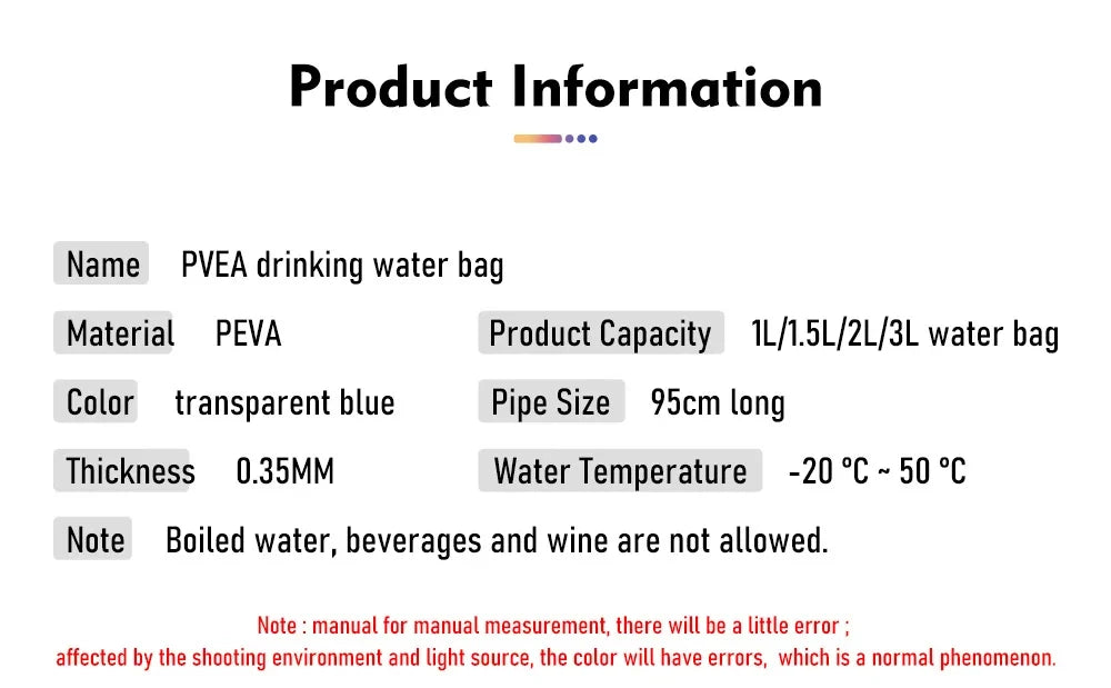 ThinkRider Water Bladder Water Reservoir Hydration Pack Storage Bag BPA Free 1L 1.5L 2L 3L Running Hydration Vest Backpack