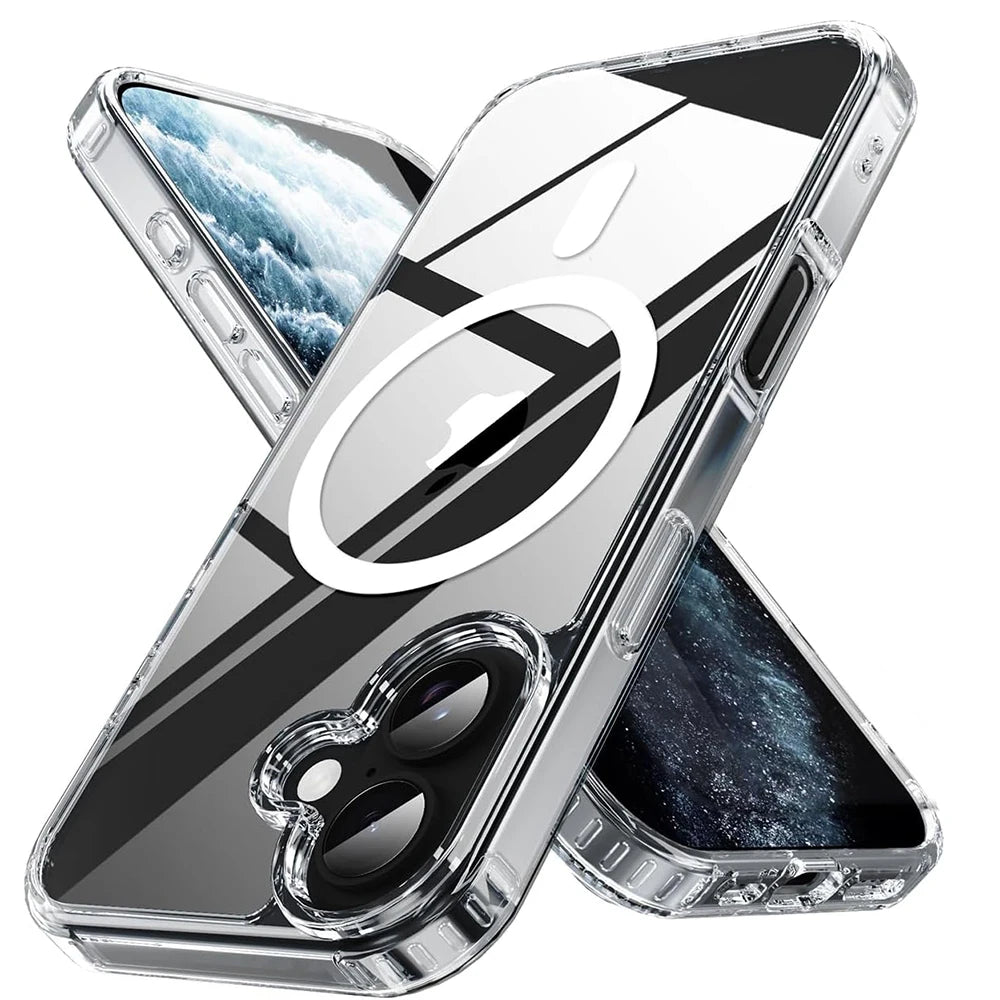 Magnetic Magsafe Wireless Charging Case For iPhone 17 Pro Max iPhone17 Air Clear Hybrid Hard Cover Soft Shell For iPhone17ProMax