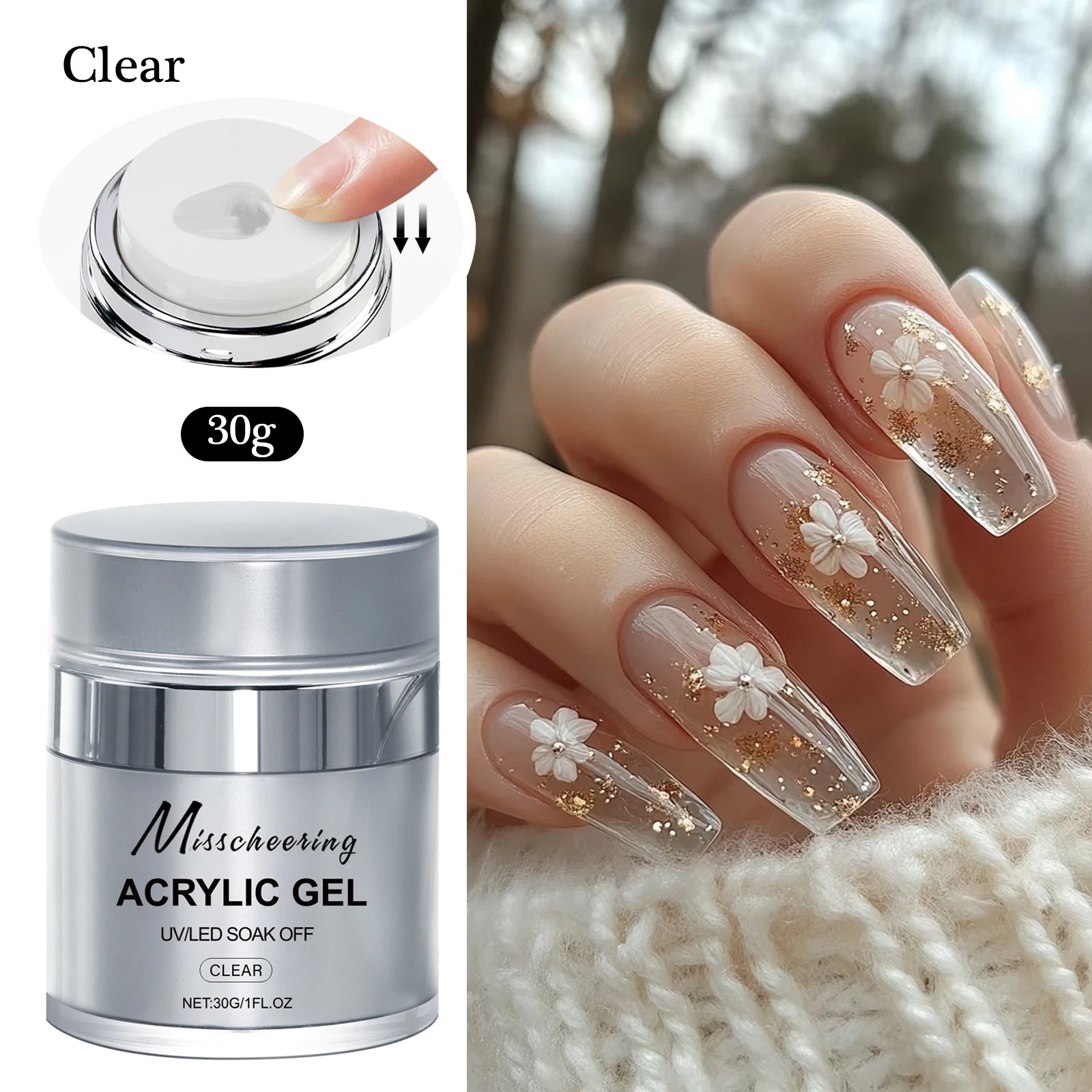 15/30g Quick Builder Nail Gel White Nude Pink Clear Nail Art Extension Gel Multifunctional Acrylic Gel Soak Off UV LED for Salon