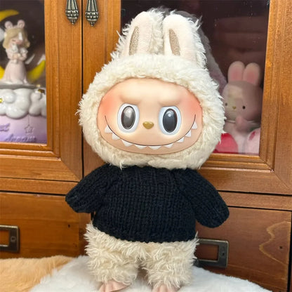 Ropa Labubu Doll Clothes Outfit Accessories For 15/17cm Labubu V2 V1 Plush Doll's Clothing Colorful Sweater Kid Toy Girl Gift