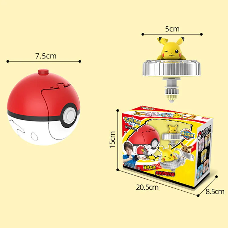 Pokemon spinning top ball toy action figure original Pikachu Charmander Squirtle Mew Eevee box gyro spin battle game poke child