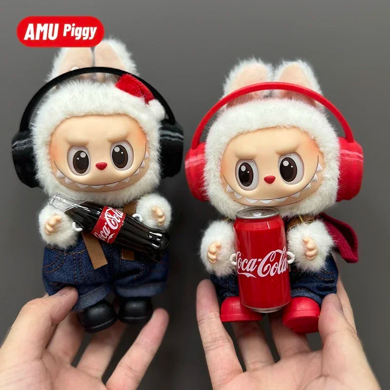 Clothes for Clothes Doll DIY Accessories Pull Cloth Cola Happiness Factor Labubu Clothes Set Doll Outfit Have Shoes