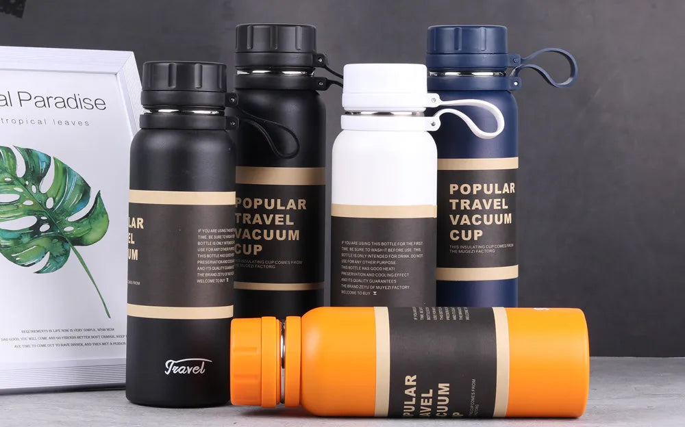 650ML 850ML 1100ML Thermos Double Stainless Steel Sport Vacuum Flask Outdoor Climbing Fitness Thermal Bottle Tea Insulation Cup