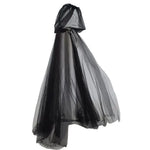 Black Bridal Shawl Witch Vampire Cosplay Cloak Halloween Double Cloak Game Party Costume Props Holiday Dress Up