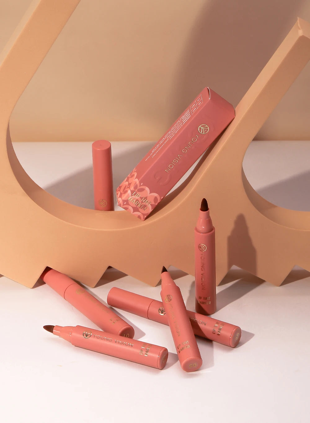 Lip Tint Pen, 6 Colors Available, Matte Water Lipstick, Non-Stick Cup, Long-Lasting, Smooth Lip Liner and Lip Stain Combo