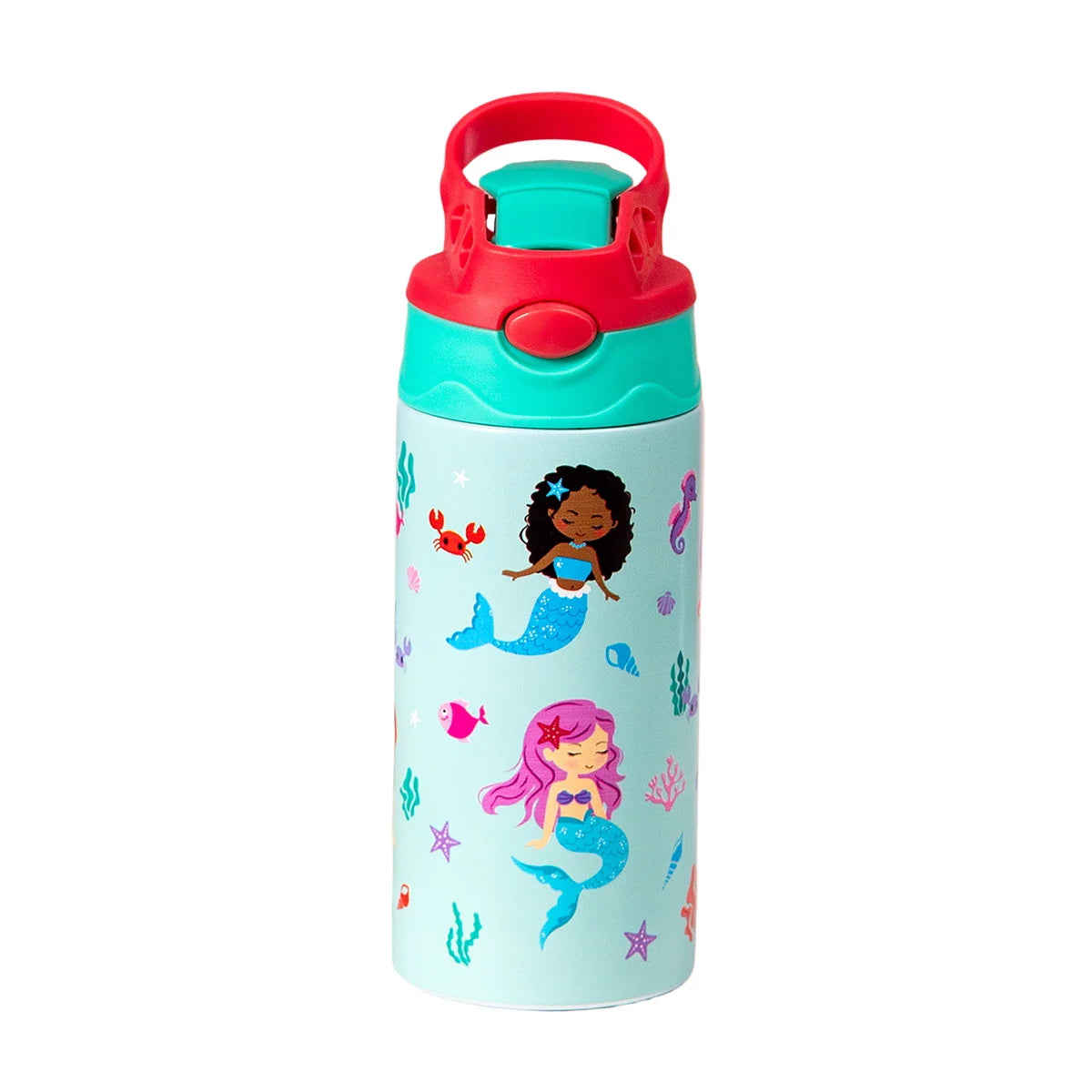 12OZ/350ml Cartoon Pattern Thermos Cup Stainless Steel Insulated Bottle Children Thermos Kettle Outdoor Portable Handheld Cup