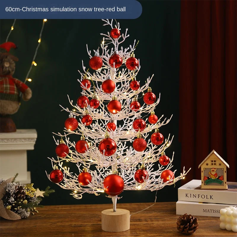 Christmas party decorations Christmas tree desktop decorations Christmas decorations simulation tree white decorative balls