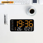 Giant Intelligent Digital Wall Clock｜One screen to control time-temperature-date, home technology pulls full!
