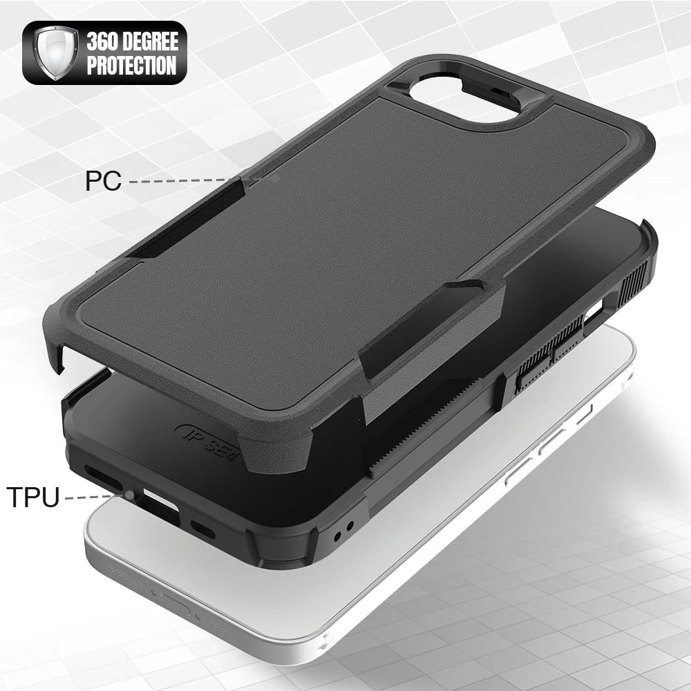 New TPU/PC Case for iPhone 16e / 16 Pro Max - Military Grade Shockproof Phone Cover Hybrid Armor Dual Layer Protection Shell