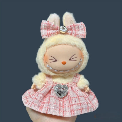 For 17cm Labubu Plush Clothing Doll Exquisite Skirt- Adorable Retro Skirt Set for DIY Clothes Accessories Gift