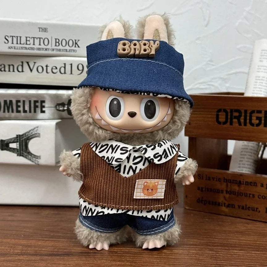 17cm Labubu Doll Clothes Capybara Cos Suit V1 V2 V3 Outfit Stylish Clothing Set for Plush Toy Dolls Accessories