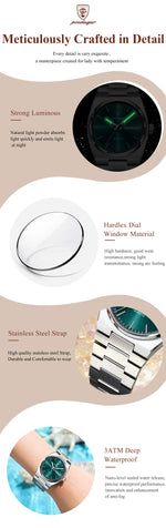 POEDAGAR Luxury Woman Watch Waterproof Luminous Fashion Quartz Ladies Wristwatch Date Week Stainless Steel Women's Watches Reloj