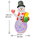 Christmas Inflatable Decorations - Branch Snowman, Santa Claus, Gingerbread Man, Gift Bag Snowman LED Light Lawn Decorations
