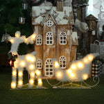 Christmas Decoration Reindeer with Sleigh LED Lighted Elk Xmas Outdoor Yard Lawn Decor Holiday Party Home Ornaments