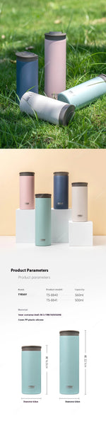 360/500ml Tyeso Stainless Steel Insulated Travel Mug Leak-Proof Direct Drink Water Bottle for Men Women Portable Car Coffee Cup