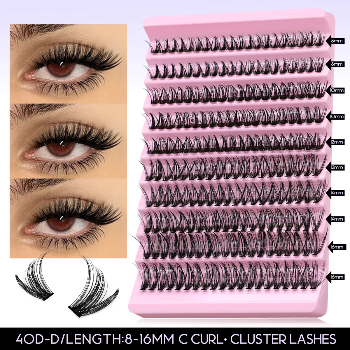 DIY Lash Extension Kit Individual Eyelash Extension Kit Cluster Lashes Kit Lash Glue Remover for Eyelash Extensions Makeup