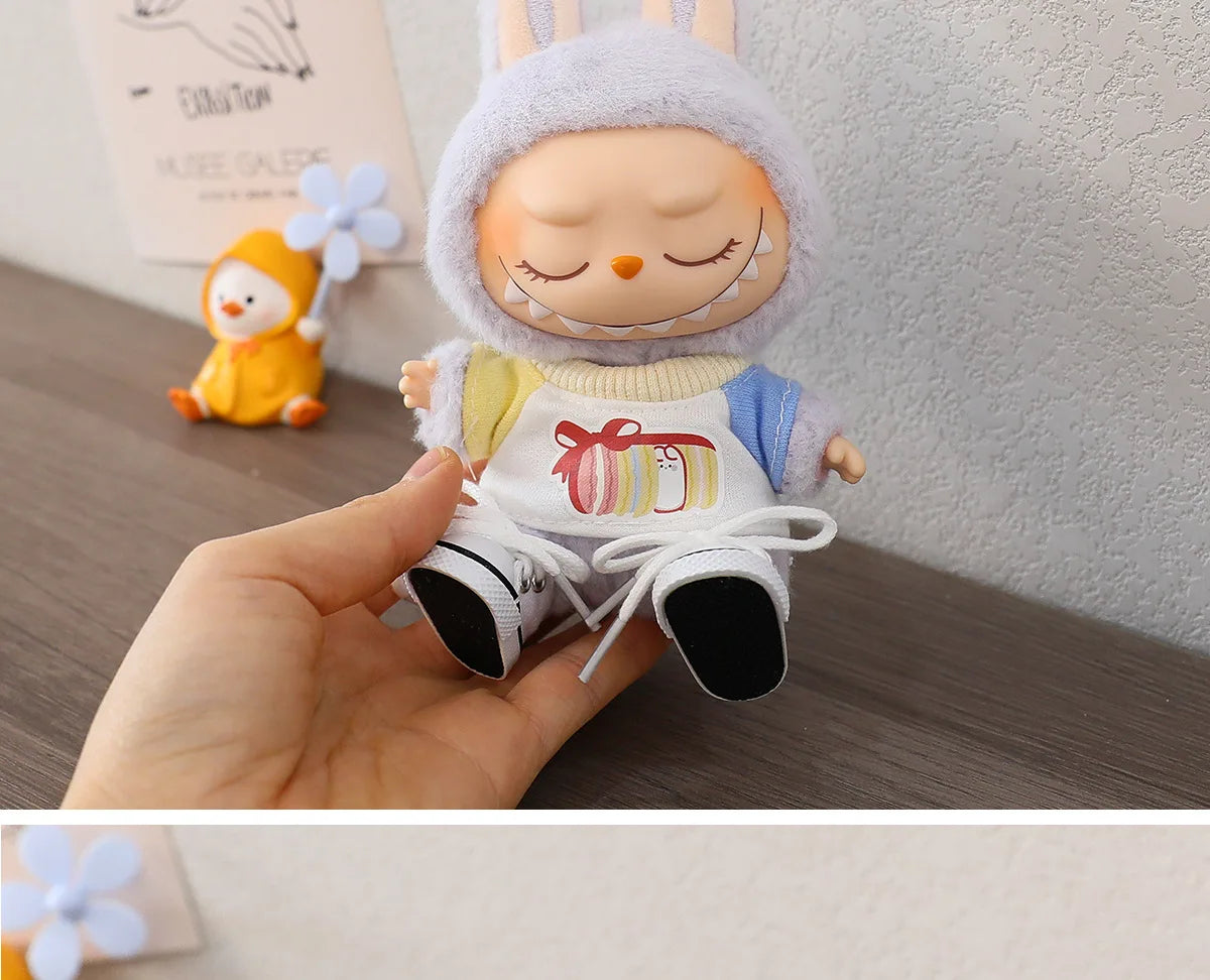 For Ropa LABUBU 15/17cm Cotton Dolls Shoes Toys Casual Sports Canvas Shoes Martin Boots Dolls Accessories for labubu outfits