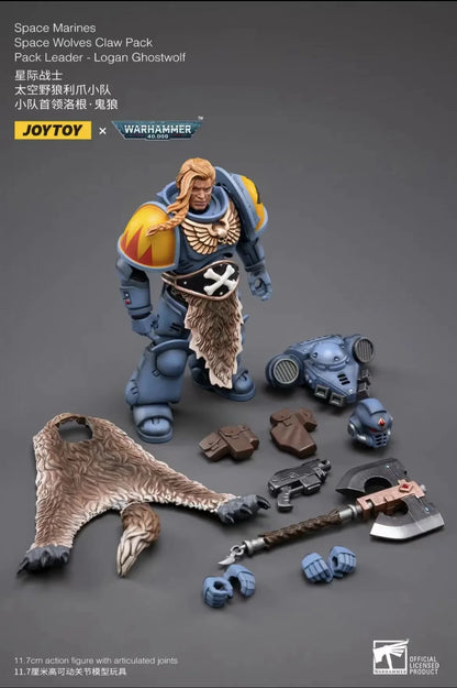 1/18 JOYTOY Actionfigur – Warhammer 40K Horus Heresy Space Wolves Logan Ghostwolf Mecha Modell