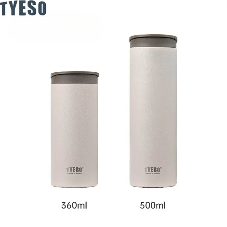 360/500ml Tyeso Stainless Steel Insulated Travel Mug Leak-Proof Direct Drink Water Bottle for Men Women Portable Car Coffee Cup
