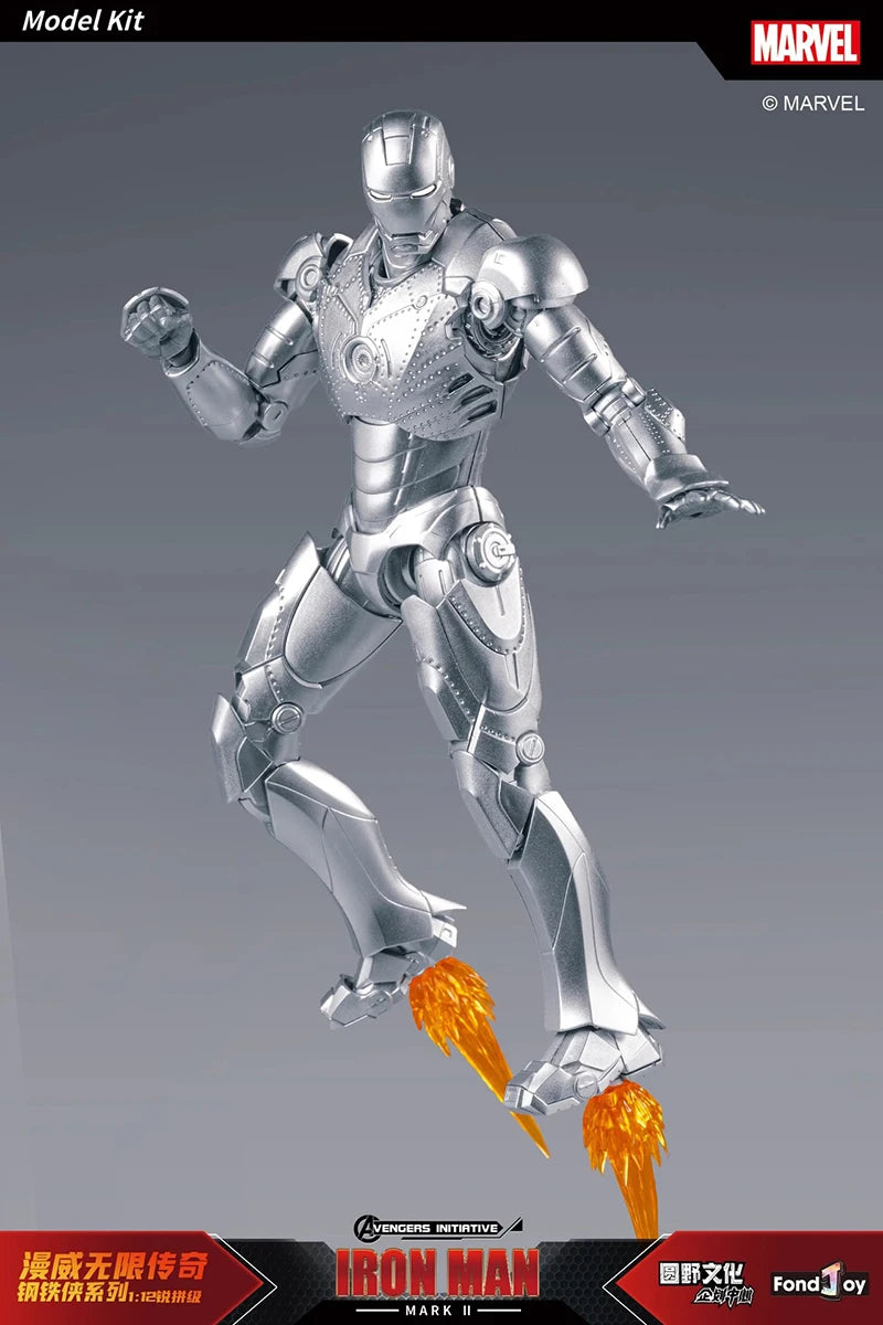 Fondjoy Marvel Iron Man MK1 Assemble Toy ABS Material First Generation Iron Man 1/12 Action Figures Toy Birthday Gifts for Boys