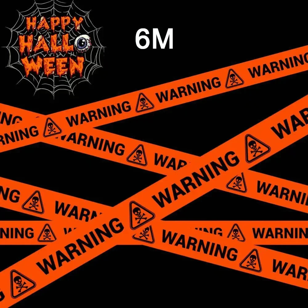 Halloween Warning Tape Signs Banner Halloween Props Window Prop Party Danger Warning Line Halloween Party Decoration Supplies
