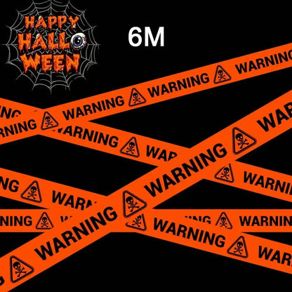 Halloween Warning Tape Signs Banner Halloween Props Window Prop Party Danger Warning Line Halloween Party Decoration Supplies