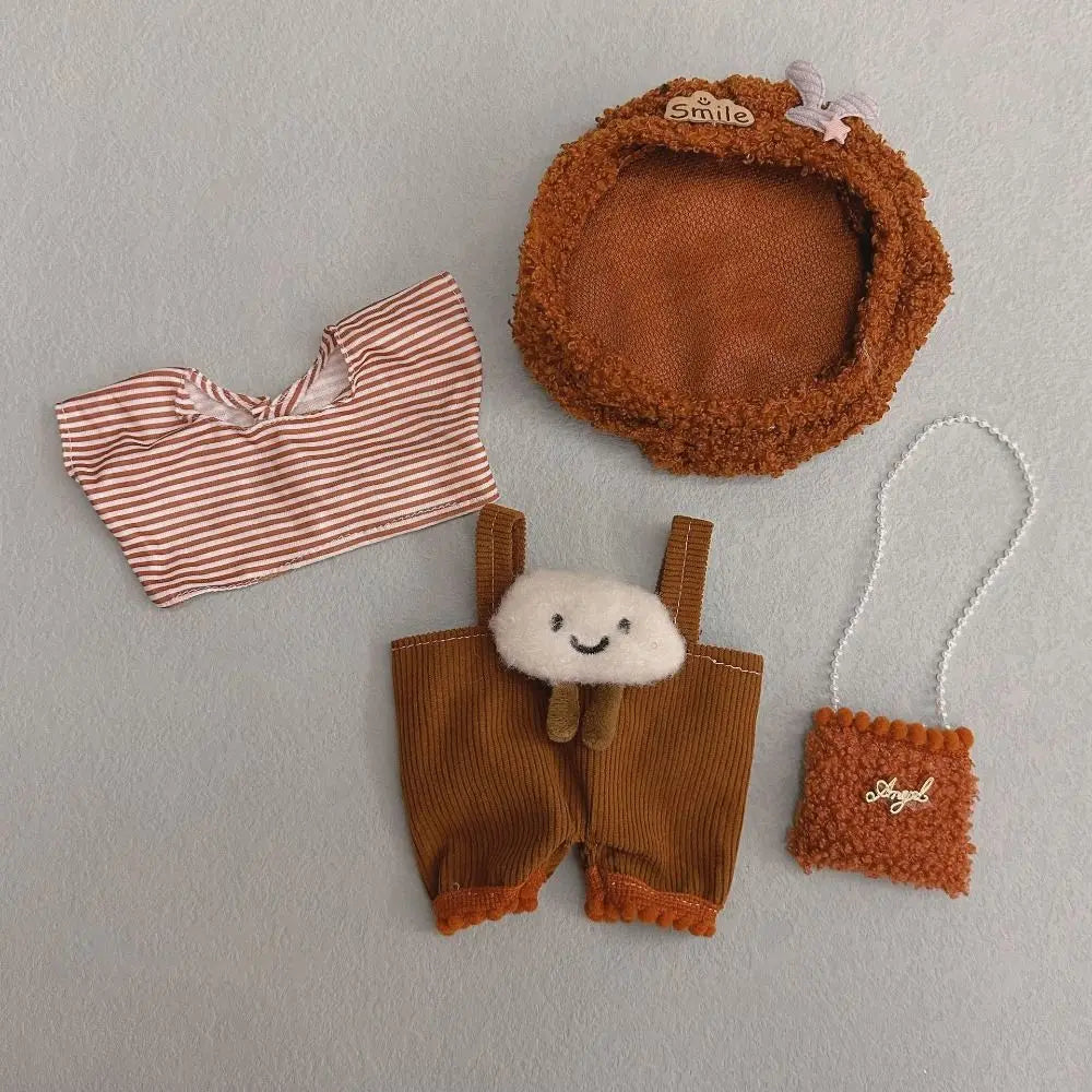 20cm Cotton Doll Lovely Princess Dresses Plush Dolls Clothes Dresses Skirt Decoration Skirt With Cartoon Headband Accessories