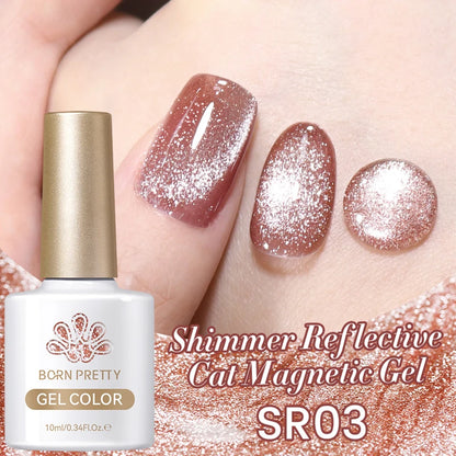 BORN PRETTY 10ml Silver Water Light Cat Magnetic Gel Nail Polish Nail Supplies Vernis Semi Permanent Gel for Fall Winter Nails