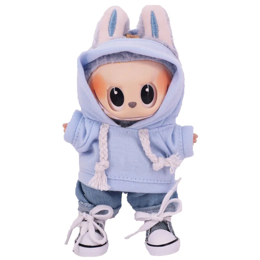 Doll Clothes Set For labubu 17cm Plush Doll Accessories Girl's Toys Birthday And Christmas Gifts