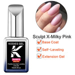 KODIES GEL Builder Nail Gel in a Bottle Milky Pink 15ML Brush on Builder Extension Gel Polish Soak Off French Manicure Hard Gel