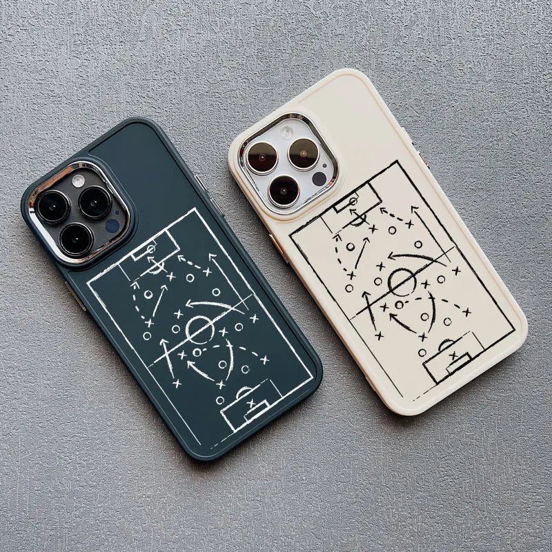 Case For iPhone 16 15 14 Pro Max Plus 13 12 11 Pro Max XR XS X 7 8 SE Football Basketball Tactical Board Pattern Silicone Covers
