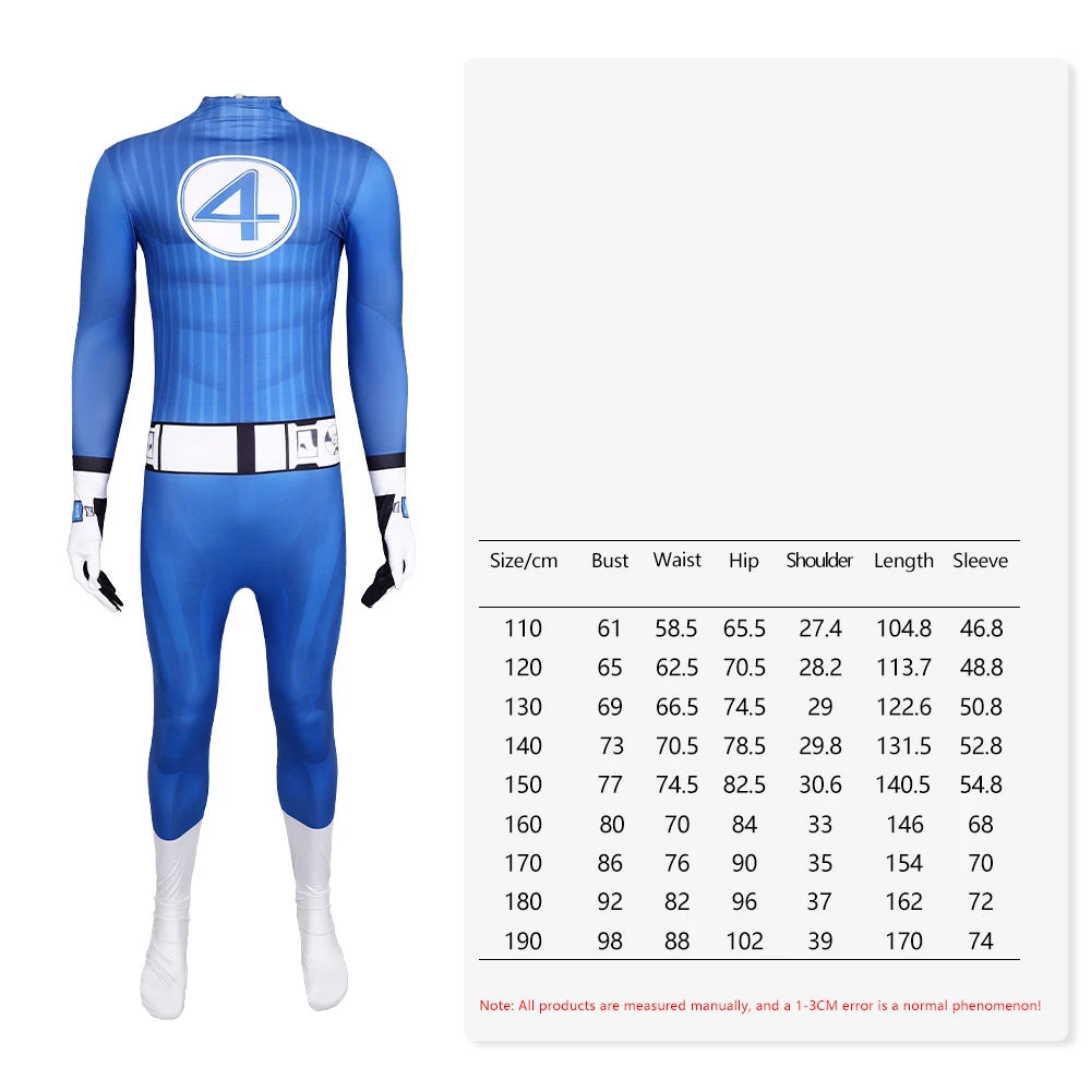 Fantastic Four Thunderbolt Fire Jonathan Cosplay Costume Mister Fantastic Halloween Carnival Party Christmas Play Role Clothing