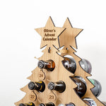 Christmas Countdown Wine Rack Wooden Christmas Tree Shaped Bottle Holder Festive Decor Ornament Craft Accessory