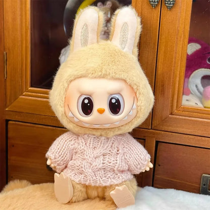 Ropa Labubu Doll Clothes Outfit Accessories For 15/17cm Labubu V2 V1 Plush Doll's Clothing Colorful Sweater Kid Toy Girl Gift