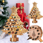 Christmas Countdown Wine Rack Wooden Christmas Tree Shaped Bottle Holder Festive Decor Ornament Craft Accessory