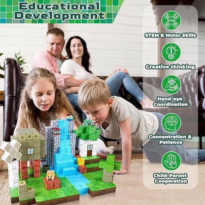 2025 NEW Magnetic Blocks Game Mine Magnet Worlds DIY Toys For Boys Girls STEM Montessori Sensory Cubes Game Toys Christmas Gifts