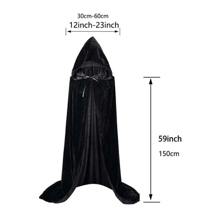 Christmas  Grim Reaper Cloak Velvet long Hooded Unisex cape for  Devil Witch Wizard Halloween Christmas Cosplay cloak