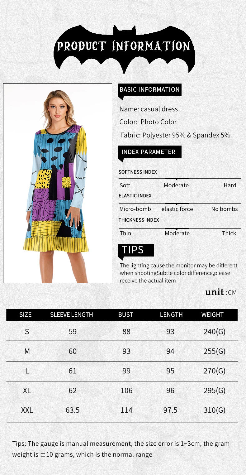 Halloween Sally Suit Cosplay Costume Anime Movie Bodysuit Spandex Jumpsuit Party Carnival Leggings Day of The Dead Zentai Set