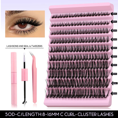 DIY Lash Extension Kit Individual Eyelash Extension Kit Cluster Lashes Kit Lash Glue Remover for Eyelash Extensions Makeup