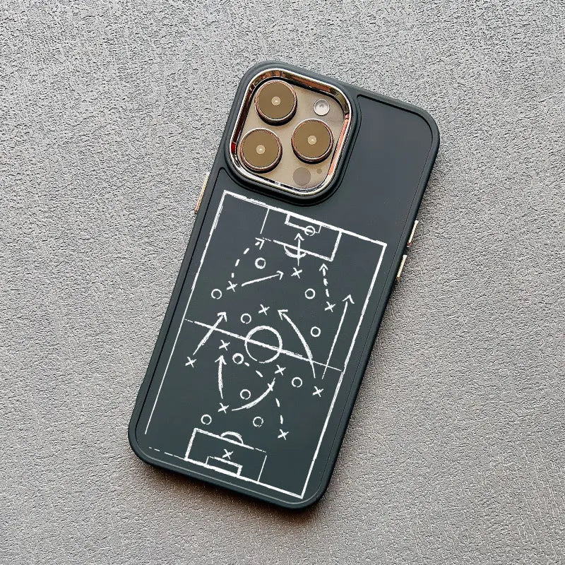 Case For iPhone 16 15 14 Pro Max Plus 13 12 11 Pro Max XR XS X 7 8 SE Football Basketball Tactical Board Pattern Silicone Covers