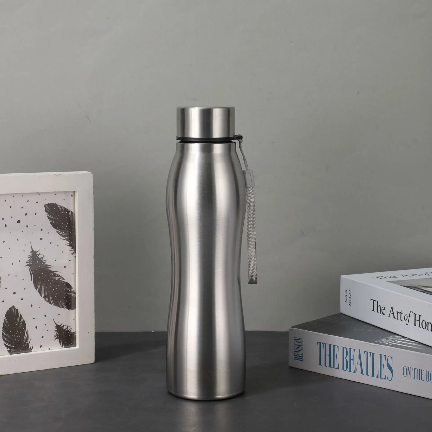 Stainless Steel Water Bottle Gourd Shape Sports Bottle Outdoor Tourism Direct Drinking Hand Rope Tumbler 750/1000ml