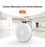 2 in 1 Version WiFi Tuya Smart Co & Smoke Detector Alarm Carbon Monoxide Parlor Room Kitchen Shop Fire PIR Sound Sensor Alert