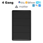 Manhot Matter WiFi Smart Wall Light Switch 1 2 3 4 Gangs with Neutral Wire Push  Physical Light Switches work with Homekit App