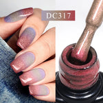Mtssii 7ml Changing AurorasThermal Rubber Base Gel Nail Polish Nude Purple Glitter Sparking Long Lasting Manicure Art Varnish